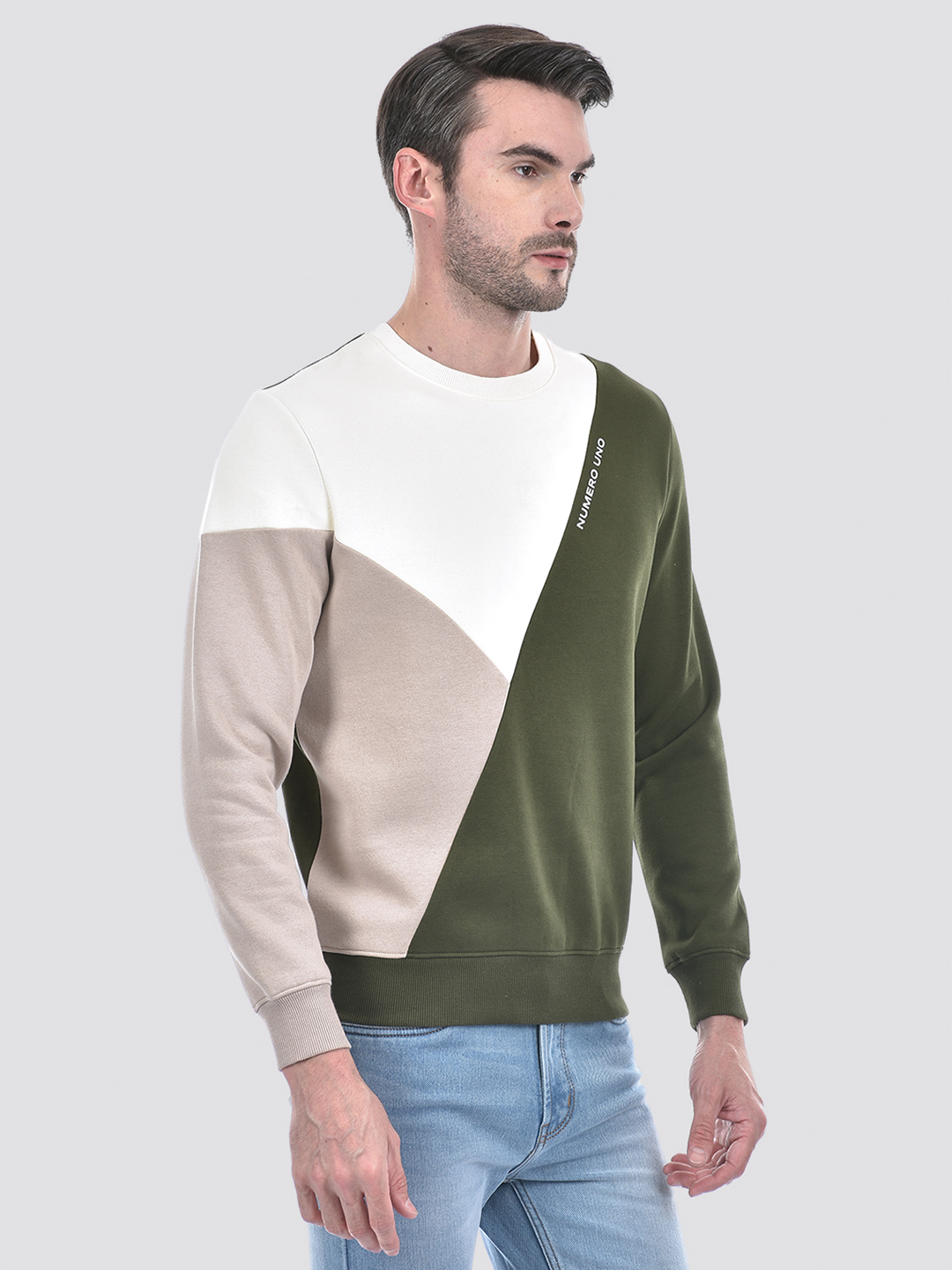 Numero Uno Men Color Block Multicolor Sweat Shirt